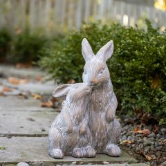 Snuggling Bunnies Garden Statue