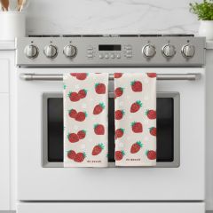 So Sweet Strawberries Embroidered Kitchen Towel