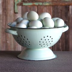 Soft Blue Enamelware Colander