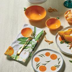 Soft Floral and Oranges Napkin Set of 4
