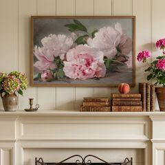 Soft Pink Peonies Canvas Printed Wall Art
