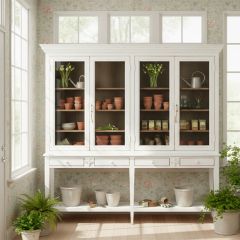 Solid Pine Double Display Hutch