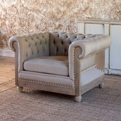 Sophisticated Farmhouse Tufted Armchair