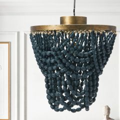 Sophisticated Wood Bead Chandelier