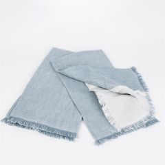 Southern Heirloom Fringed Blue Tea Towels Set of 2