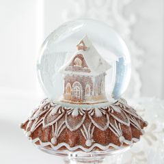 Sparkling Gingerbread House Snow Globe