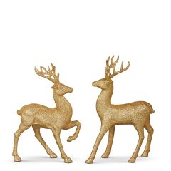Sparkling Gold Deer Set of 2