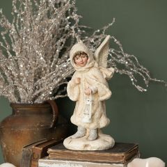 Sparkly Angel with Lantern Figure