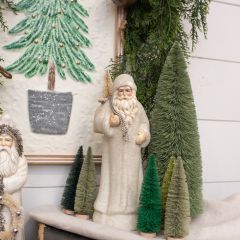 Sparkly Santa with Snowy Tree Figure