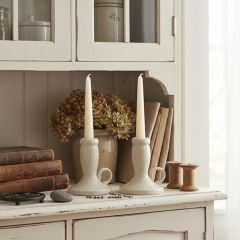 Speckled Ceramic Taper Candle Holder Set of 2