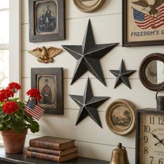 Speckled Distressed Black Metal Star One of Each