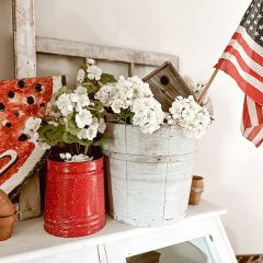 Speckled Enamelware Red Utensil Crock