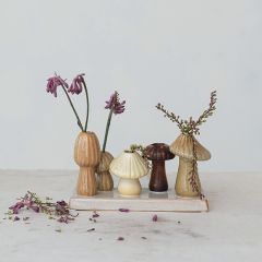 Speckled Stoneware Mushroom Stems Vase