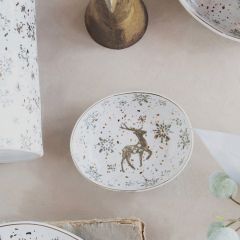 Speckled Stoneware Snowflake Bowl Set of 4