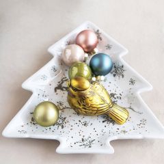 Speckled Stoneware Tree Shaped Plate