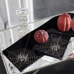Spider Web Velvet Table Runner 70 Inch