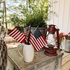 Spindle Post American Flag Set of 3