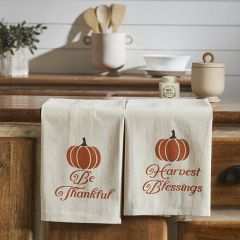 Spirit of the Season Pumpkin Tea Towel Set of 2