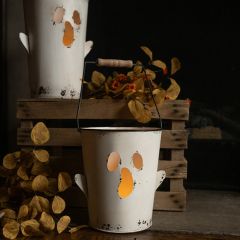 Spooky White Metal Ghost Bucket