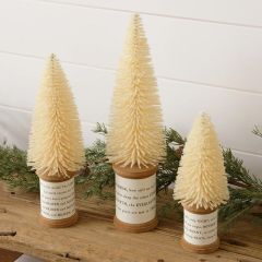Spool Base Bottle Brush Tree Set of 3