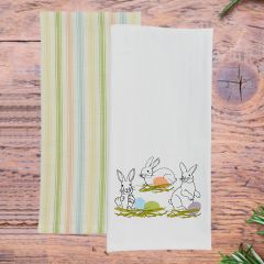 Spring Bunnies Printed Dish Towels Set of 2
