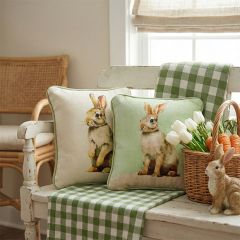 Spring Bunny Throw Pillow Set of 2
