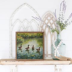 Spring Ducks In Pond Framed Wall Art