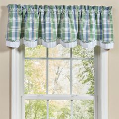 Spring Farmhouse Plaid Lined Layered Valance Curtain