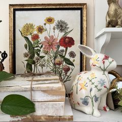 Spring Floral Ceramic Bunny