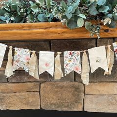 Spring Floral Fabric Banner Garland