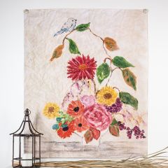 Spring Floral With Bird Paper Wall Art