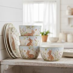 Spring Meadow Ceramic Ice Cream Bowl 5 Inch Set of 4