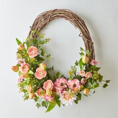 Spring Tulips Oval Wreath