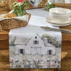 Springtime Barn Cotton Table Runner 54 Inch
