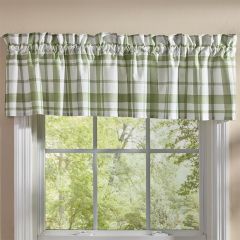 Springtime Green Plaid Valance Curtain
