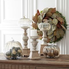 Square Base Wood Candlestick Set of 3