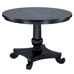 Square Column Base Black Dining Table