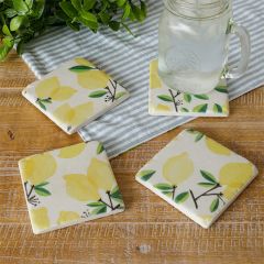 Square Lemon Coaster Set of 4