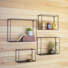 Square Metal Wall Shelf Set of 4