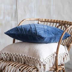 Square Velvet Throw Pillow With Accent Piping 18x18