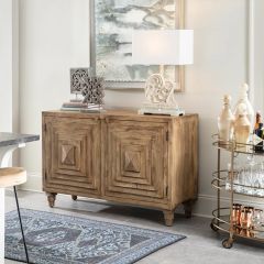 Stacked Door Mango Wood Console Cabinet