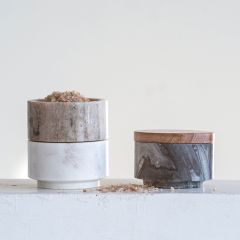Stacking Marble Pinch Pot Set of 3 With Lid
