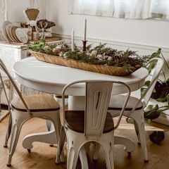 Stained Wood Bowl 38 Inch