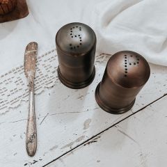Stamped Copper Salt and Pepper Shaker Set