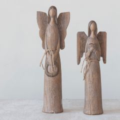 Standing Angel Figure With Wreath