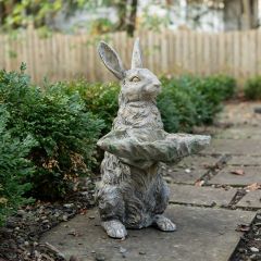 Standing Bunny Bird Bath