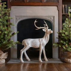 Standing Cream Deer Statuette
