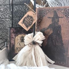 Standing Halloween Witch's Broom