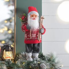 Standing Santa With Snowflake Sweater