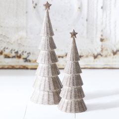 Star Top Basket Weave Tree Set of 2